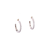 Classic Diamond in 18k White Gold Hoops