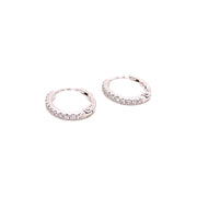 Classic Diamond in 18k White Gold Hoops