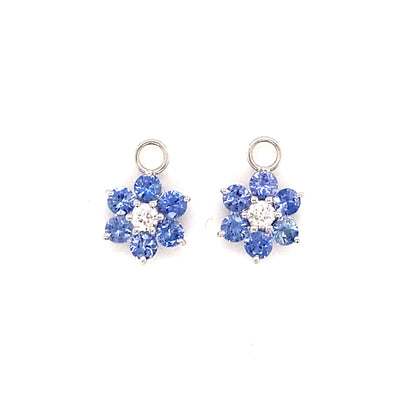 Emilie Cornflower Blue Sapphire and Diamond Earrings