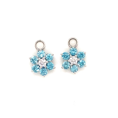 Emilie Blue Zircon and Diamond Earrings
