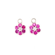 Emilie Hot Pink Sapphire and Diamond Earrings