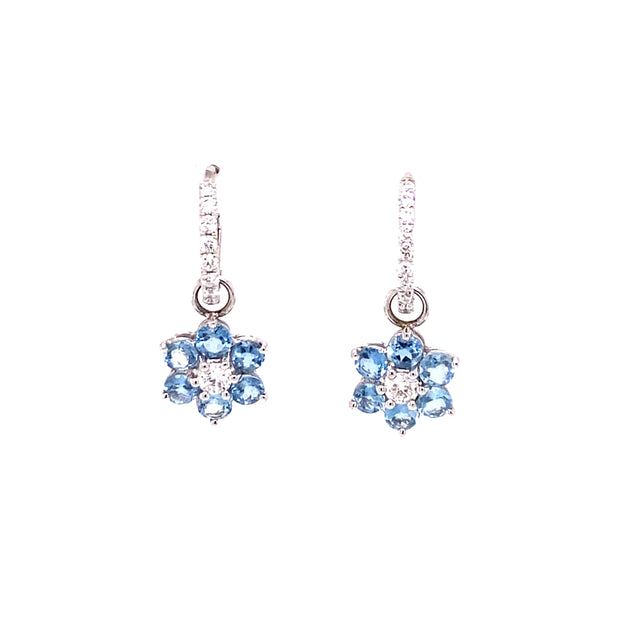 Emilie Pale Blue Sapphire and Diamond Earrings