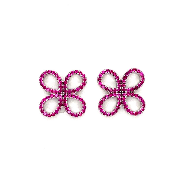 Frances Hot Pink Sapphire Earrings
