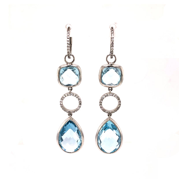 Filippa Blue Topaz and Diamond Earrings