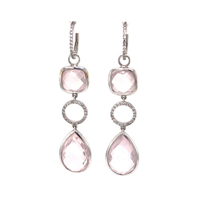 Filippa Rose Quartz and Diamond Earrings