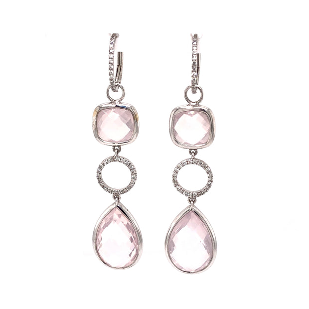 Filippa Rose Quartz and Diamond Earrings
