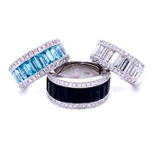 Kathryn Black Sapphire and Diamond Ring