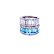 Kathryn Blue Zircon and Diamond Ring