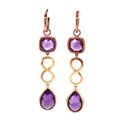 Lucky Eights Amethyst Earrings