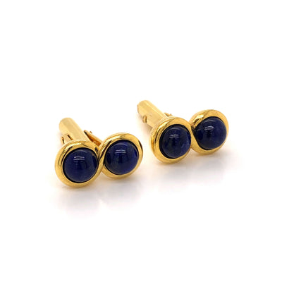 Gold Plated Lucky Eights Lapis Lazuli Cufflinks