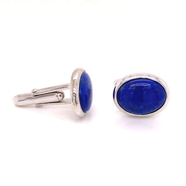 Olivier Oval Lapis Lazuli Cufflinks