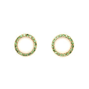 Sasha Light Green Tsavorite and Yellow Gold Earrings