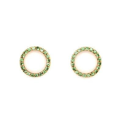 Sasha Light Green Tsavorite and Yellow Gold Earrings