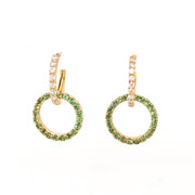 Sasha Light Green Tsavorite and Yellow Gold Earrings