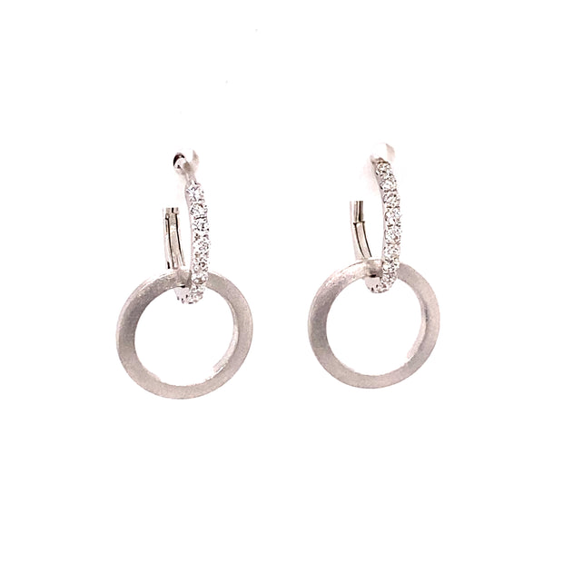 Sasha Brushed White Gold Earrings