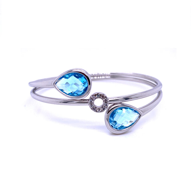 Henrietta Blue Topaz and Diamond Bangle