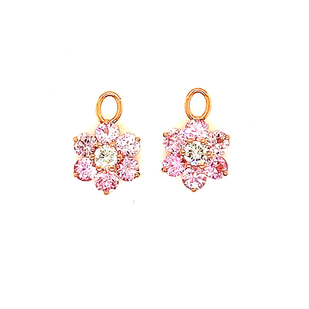 Emilie Pale Pink Sapphire and Diamond Earrings