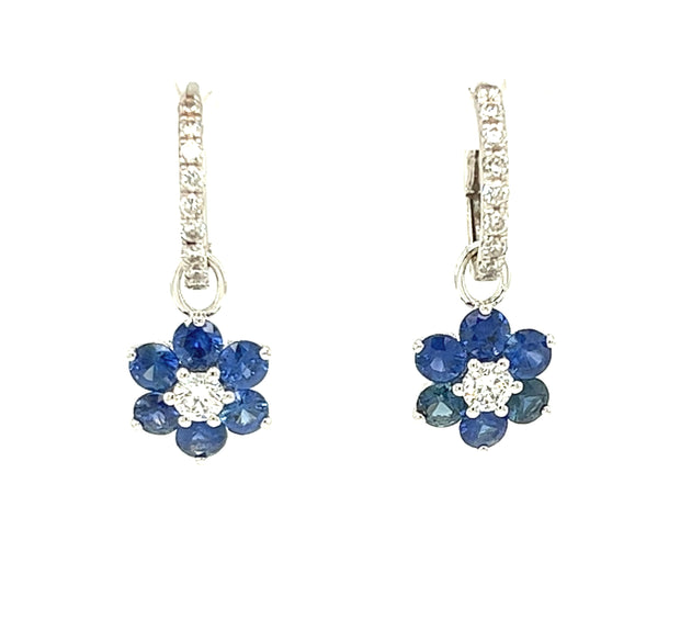 Emilie Royal Blue sapphire and diamond earrings