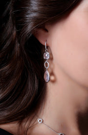 Filippa Rose Quartz and Diamond Earrings