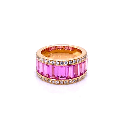Kathryn Hot Pink Sapphire and Diamond Ring